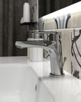 MISCELATORE LAVABO ECOSTYLE IN OTTONE CROMATO PONSI